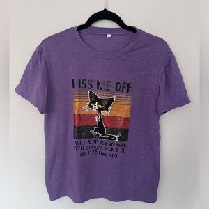 Purple Red Orange Black Grumpy Cat Meme Shirt Size Large